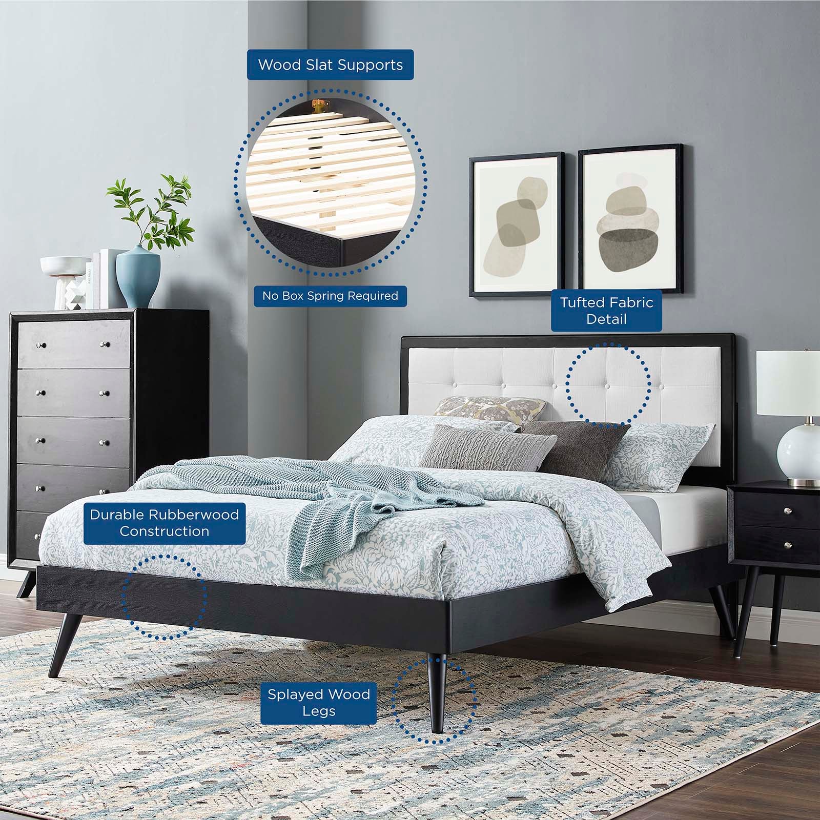Willow Twin Wood Platform Bed With Splayed Legs By Modway - MOD-6639 - Image 10