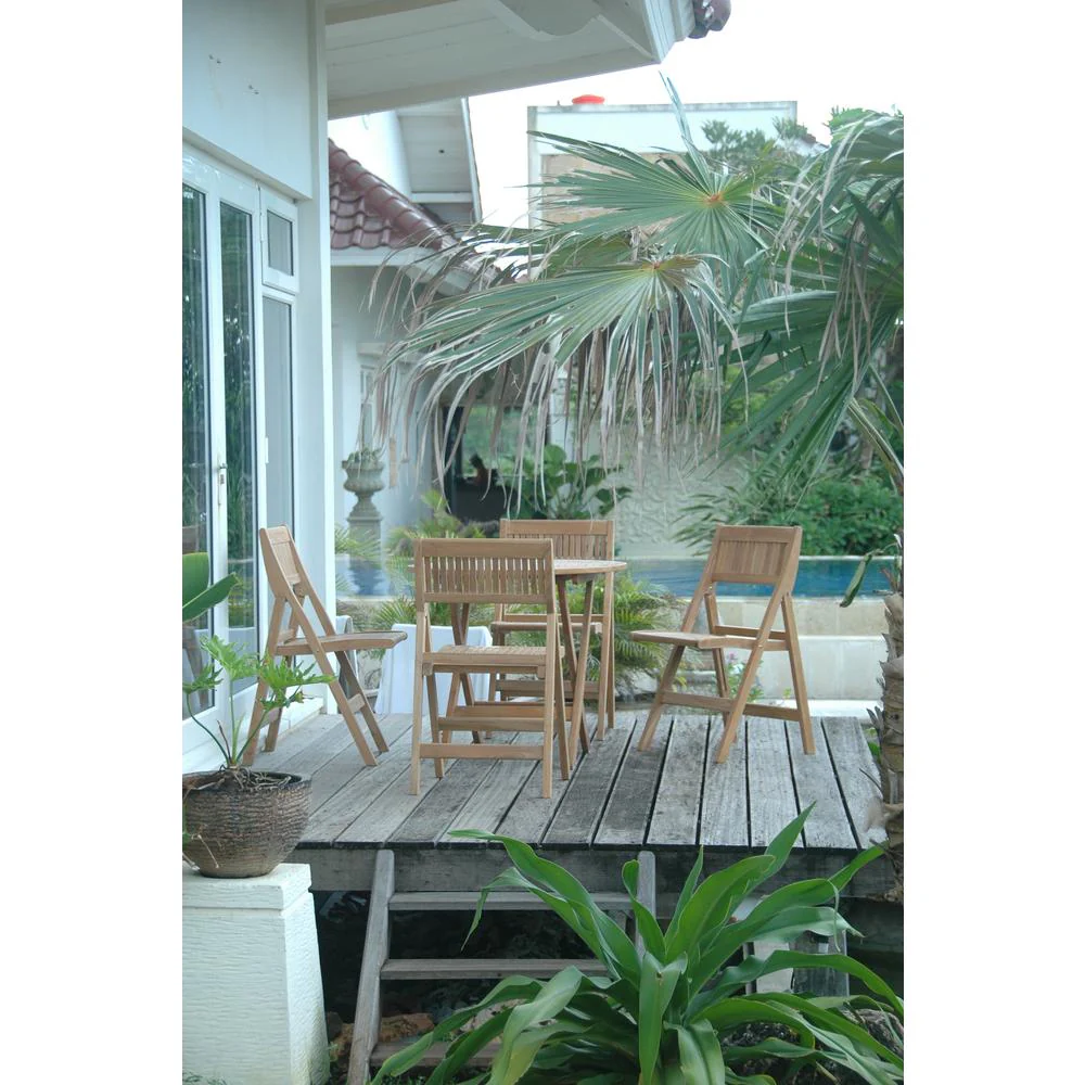 Windsor 5-Pieces Round Bistro Set By Anderson Teak - Image 2