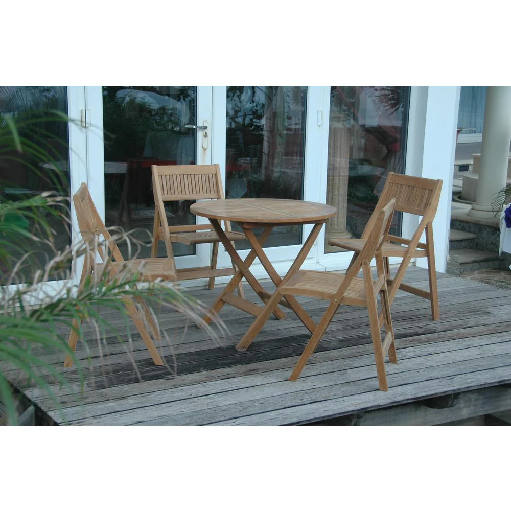 Windsor 5-Pieces Round Bistro Set By Anderson Teak - Image 3