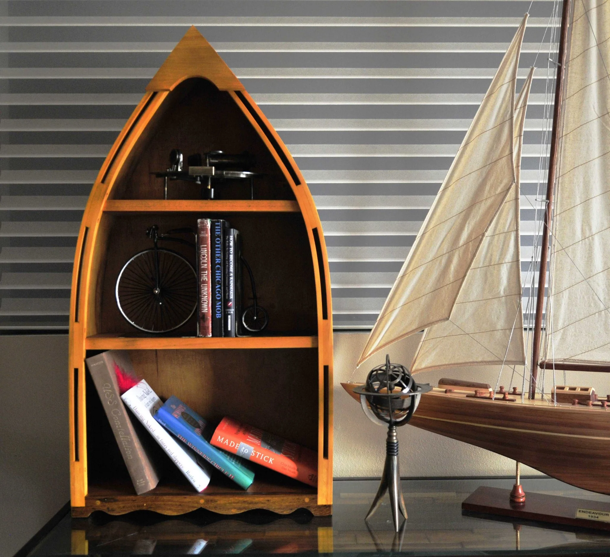 Wooden Canoe Book Shelf Small By Homeroots