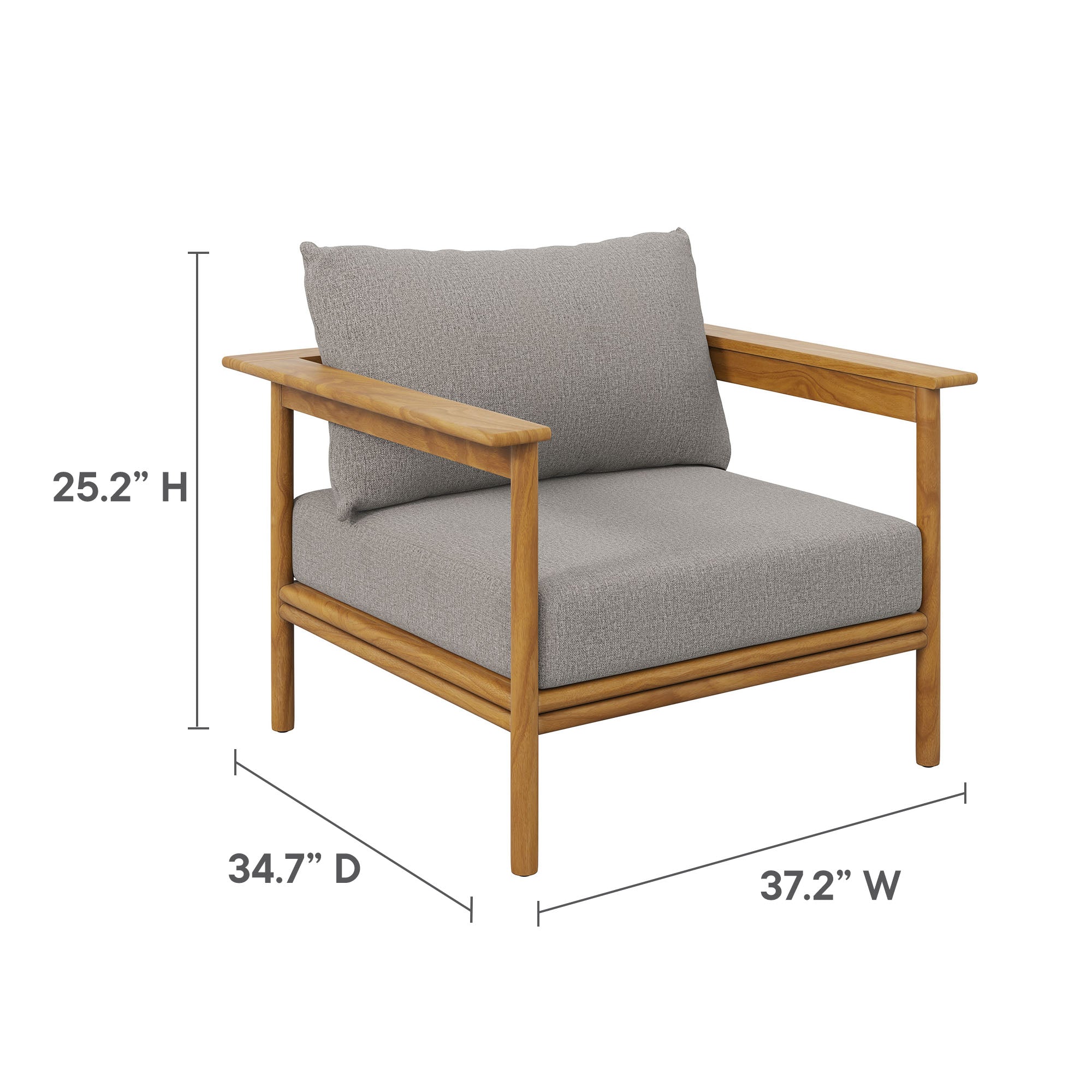 Wren Outdoor Patio Teak Wood Armchair by Modway - Image 10