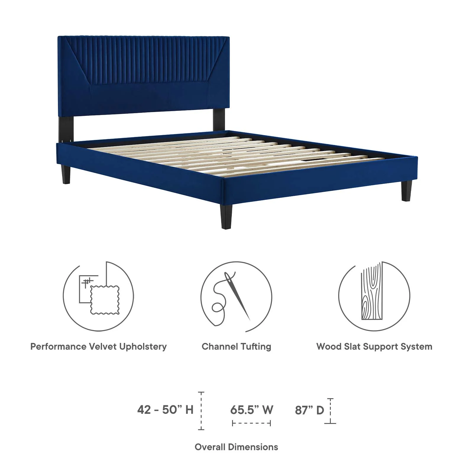 Yasmine Channel Tufted Performance Velvet Full Platform Bed By Modway - MOD-7000 - Image 22