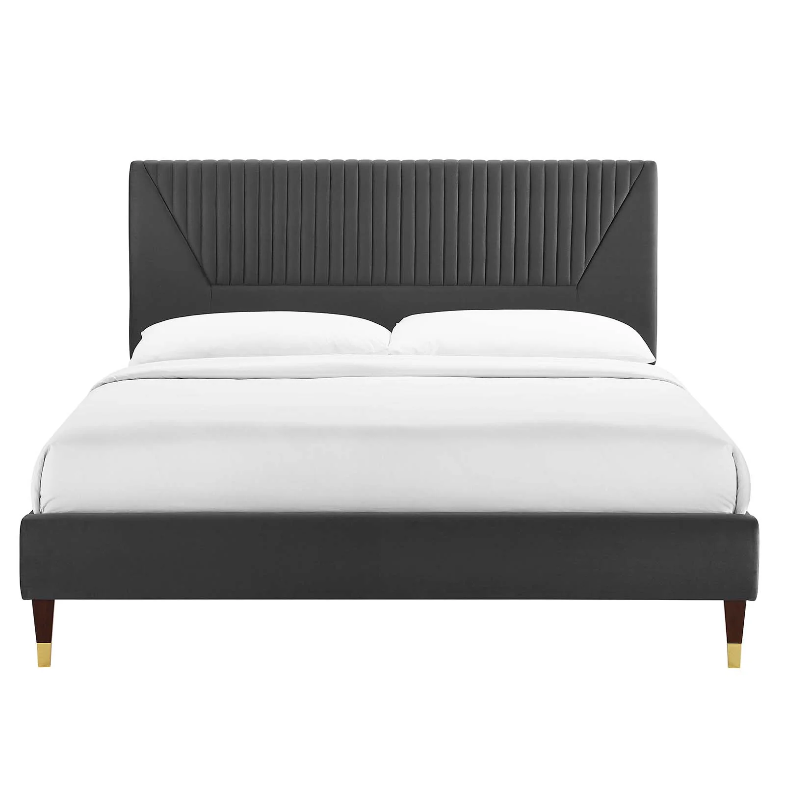 Yasmine Channel Tufted Performance Velvet King Platform Bed By Modway - MOD-7008 - Image 4