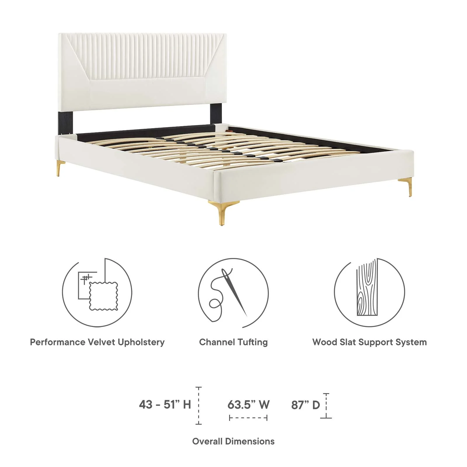 Yasmine Channel Tufted Performance Velvet Queen Platform Bed By Modway - MOD-6980 - Image 30