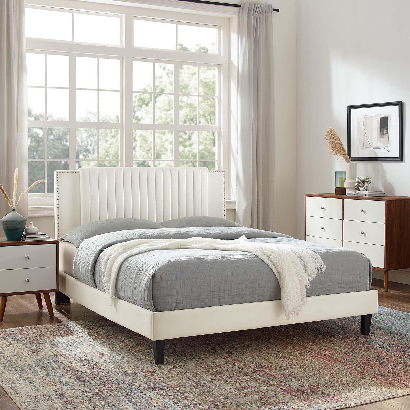 Zahra Channel Tufted Performance Velvet Queen Platform Bed By Modway - MOD-6974 - Image 32