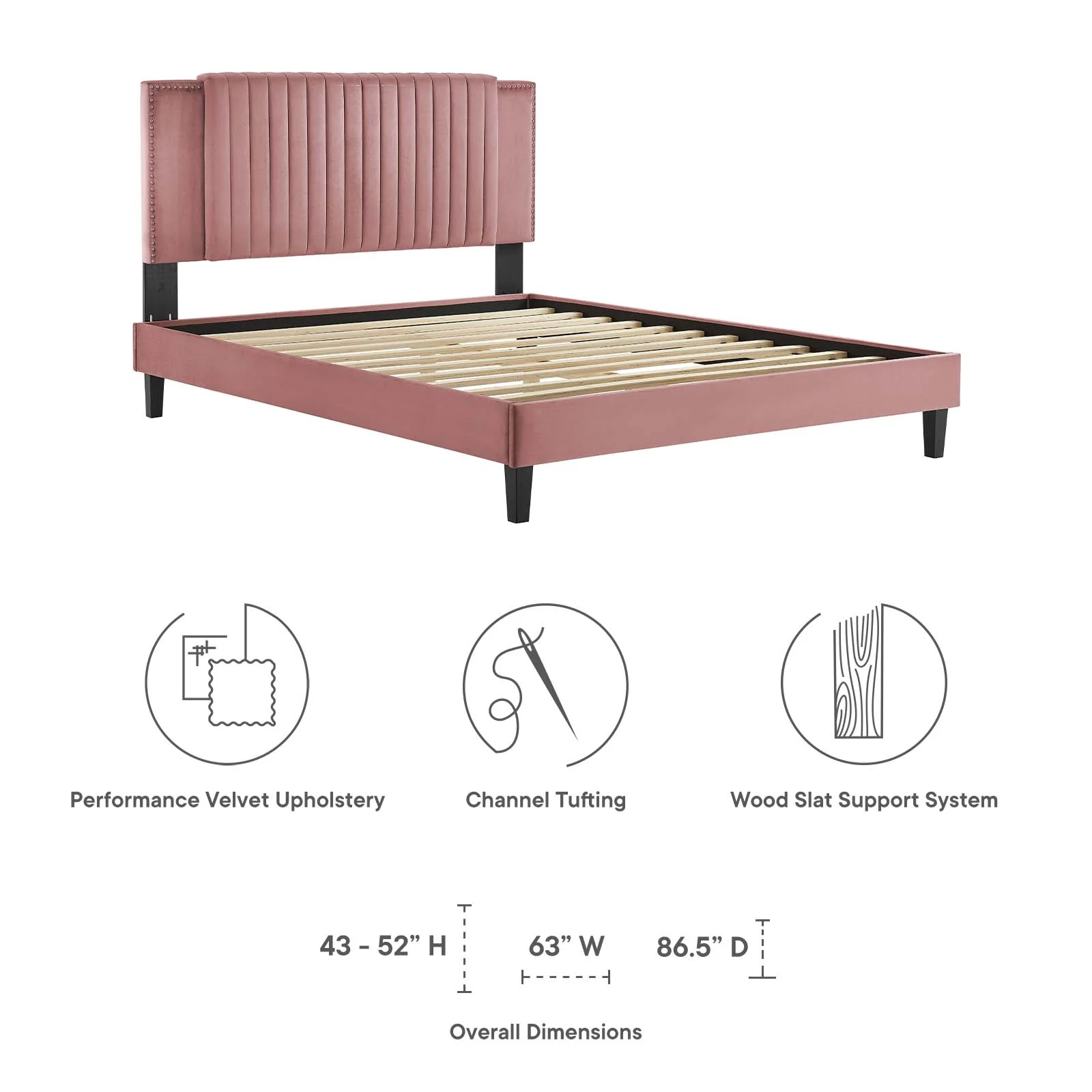 Zahra Channel Tufted Performance Velvet Twin Platform Bed By Modway - MOD-6986 - Image 14