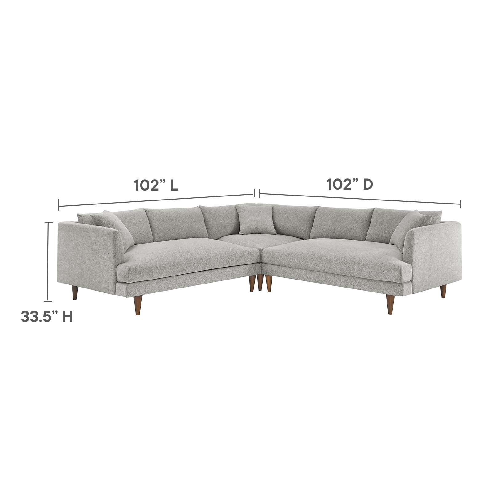 Zoya Down Filled Overstuffed 3 Piece Sectional Sofa By Modway - EEI-6613 - Image 16