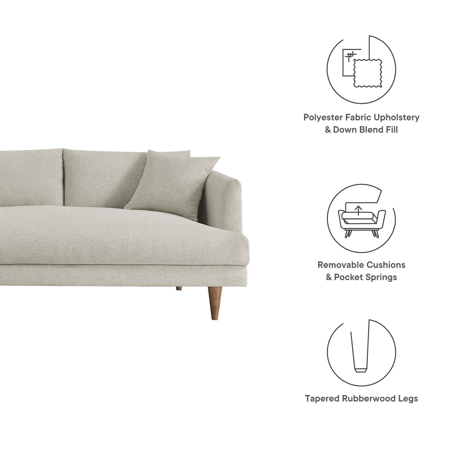 Zoya Down Filled Overstuffed 3 Piece Sectional Sofa By Modway - EEI-6613 - Image 9